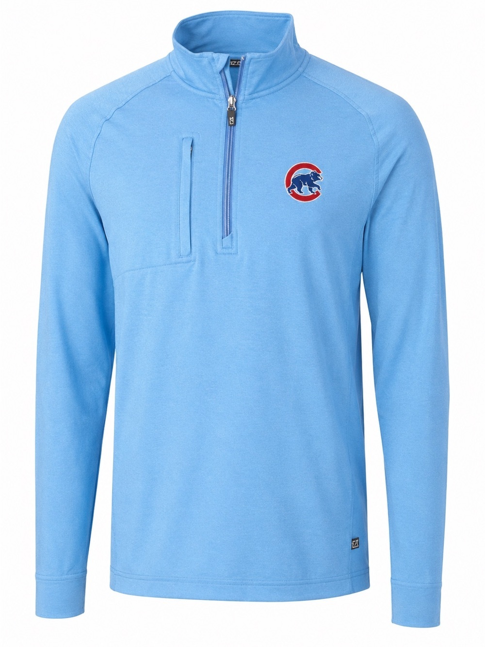 Cutter & Buck Chicago Cubs Quarter-Zip Pullover Small Light Blue Performance
